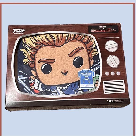 FUNKO Marvel Studios WandaVision “PIETRO” Lg Grey Pop T-shirt Collectors Box New - Picture 2 of 9